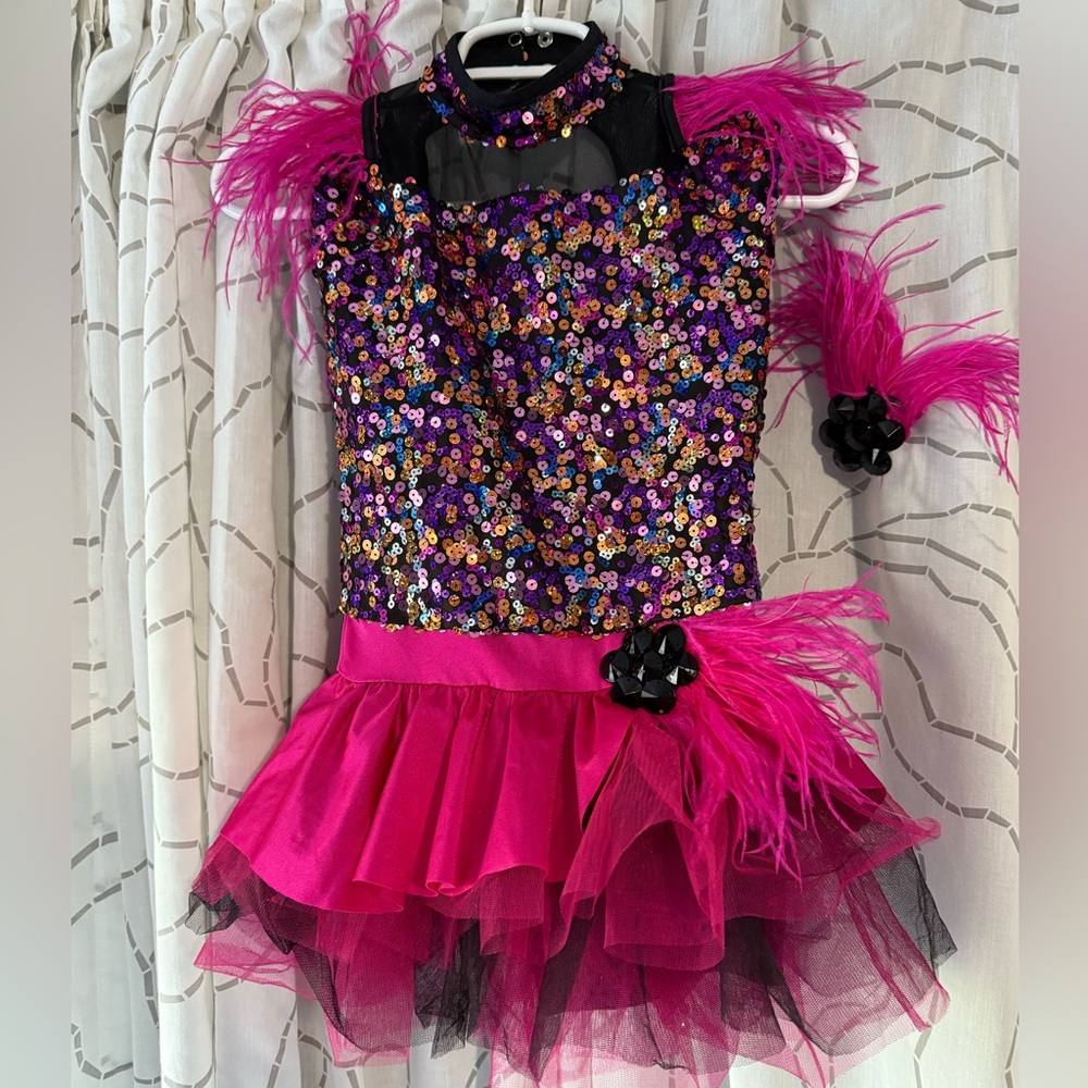 Weissman Pink and Purple Sequin Kids Dance Costume Style# 11477